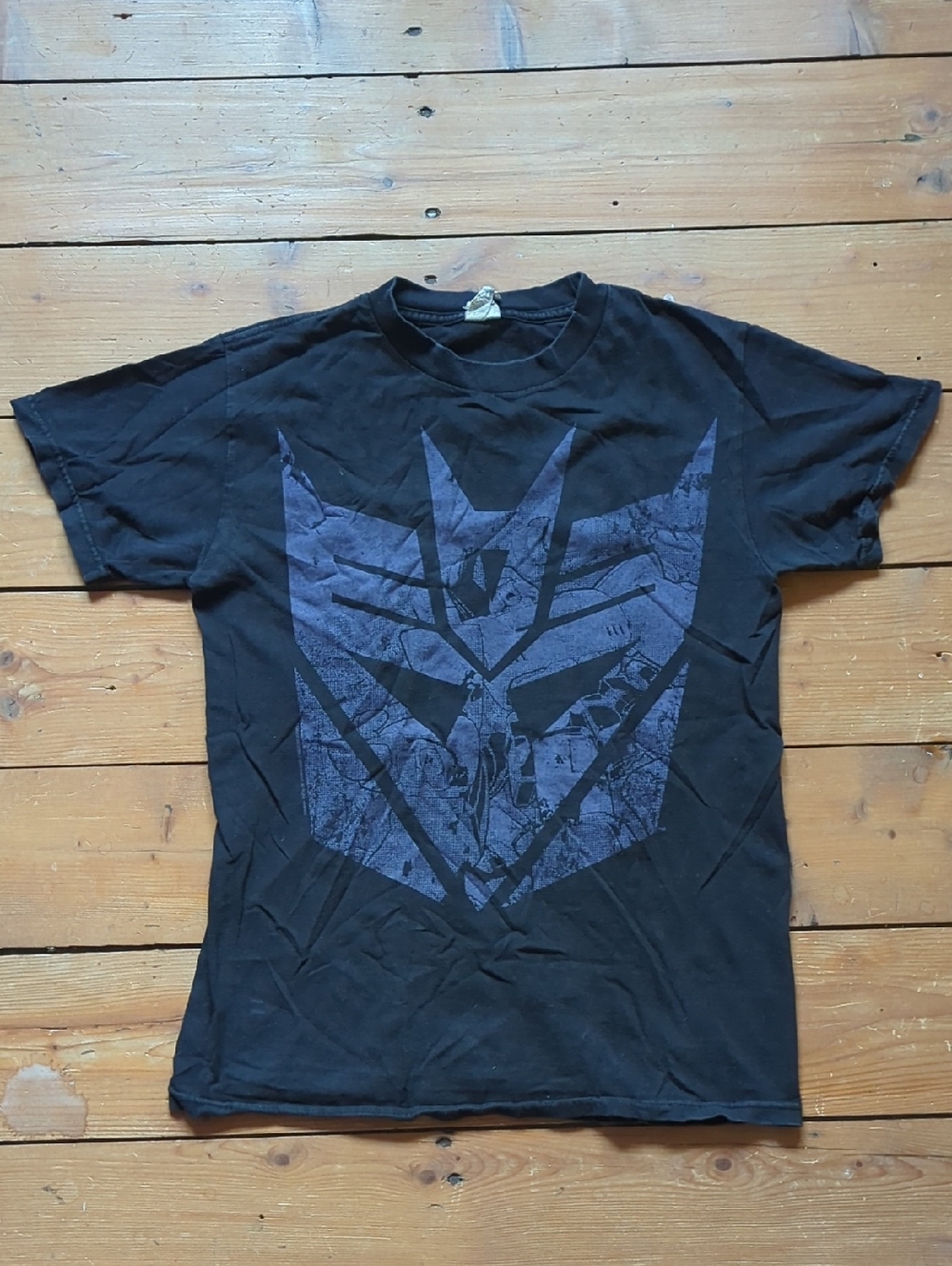 285-Men's Black Graphic Crew Neck T‑Shirt - Decepticon Logo